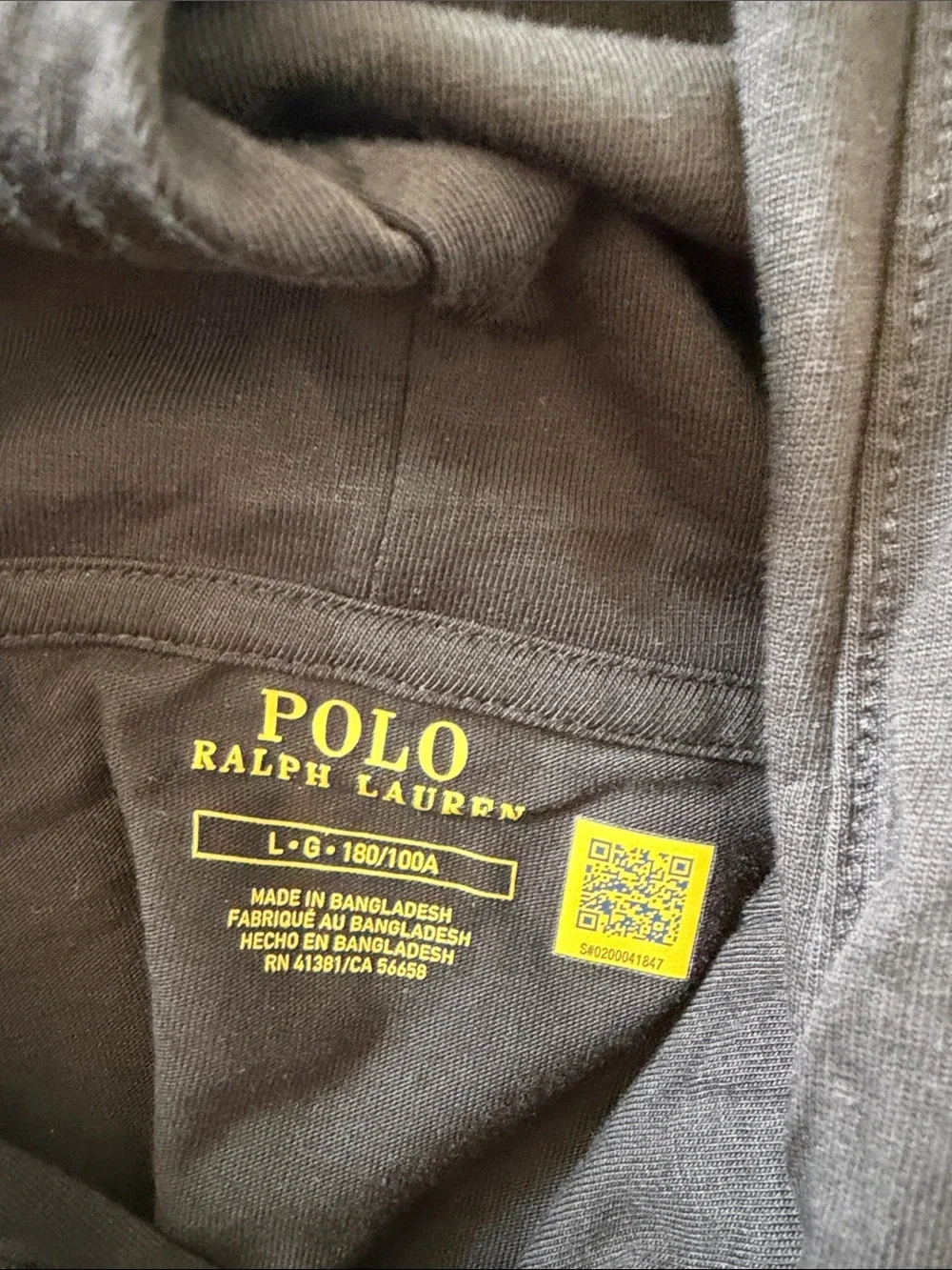 Polo by Ralph Lauren Black Hooded Long-Sleeve Shirt with Red Pony
